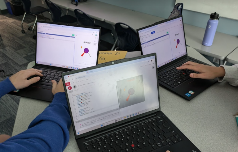 p5.js up front, python in back